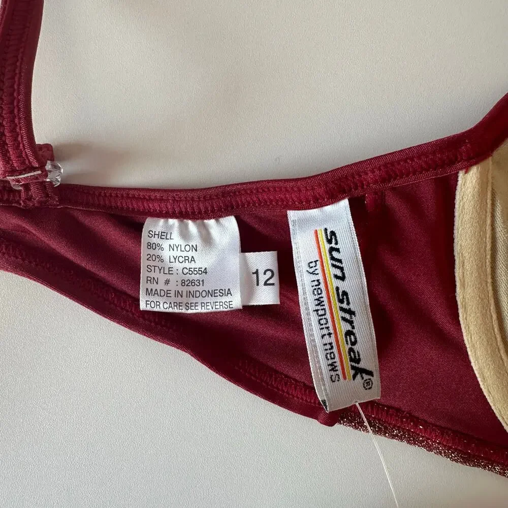 Sun Streak by Newport News NWT Bikini Top Size 12 Shimmer Summer Beach Vacation
